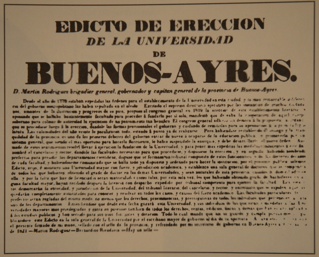 Edicto de Erección de la Universidad de Buenos Aires